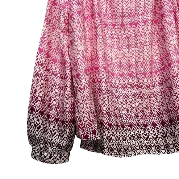 Gap Large Tall Pink Purple Gradient Long Sleeve Flowy Secretary Blouse Y7 - Picture 4 of 6